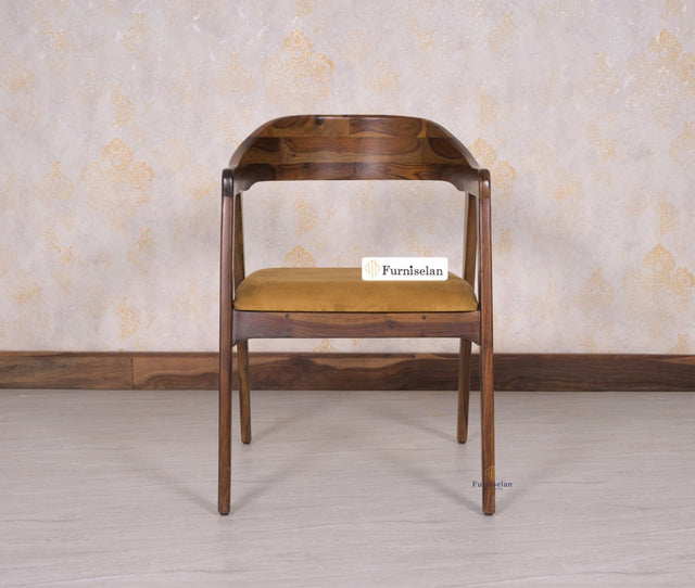 Muse Sheesham Wood Arm Chair - Dining Chair - Furniselan - Teak-Finish