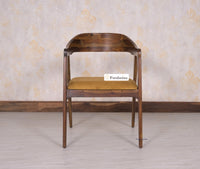 Muse Sheesham Wood Arm Chair - Dining Chair - Furniselan - Teak-Finish