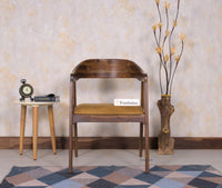 Muse Sheesham Wood Arm Chair - Dining Chair - Furniselan - Teak-Finish