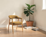 Mustard Beech Wood Dining Chair  – Solid Wood Modern Dining Chair for Home & Restaurant Golden Brown