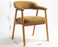 Mustard Beech Wood Dining Chair  – Solid Wood Modern Dining Chair for Home & Restaurant Golden Brown