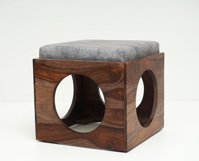 Nagpur  Stool Ottoman Poufee Furniselan - Grey-Finish