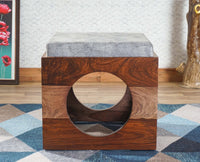 Nagpur  Stool Ottoman Poufee Furniselan - Grey-Finish