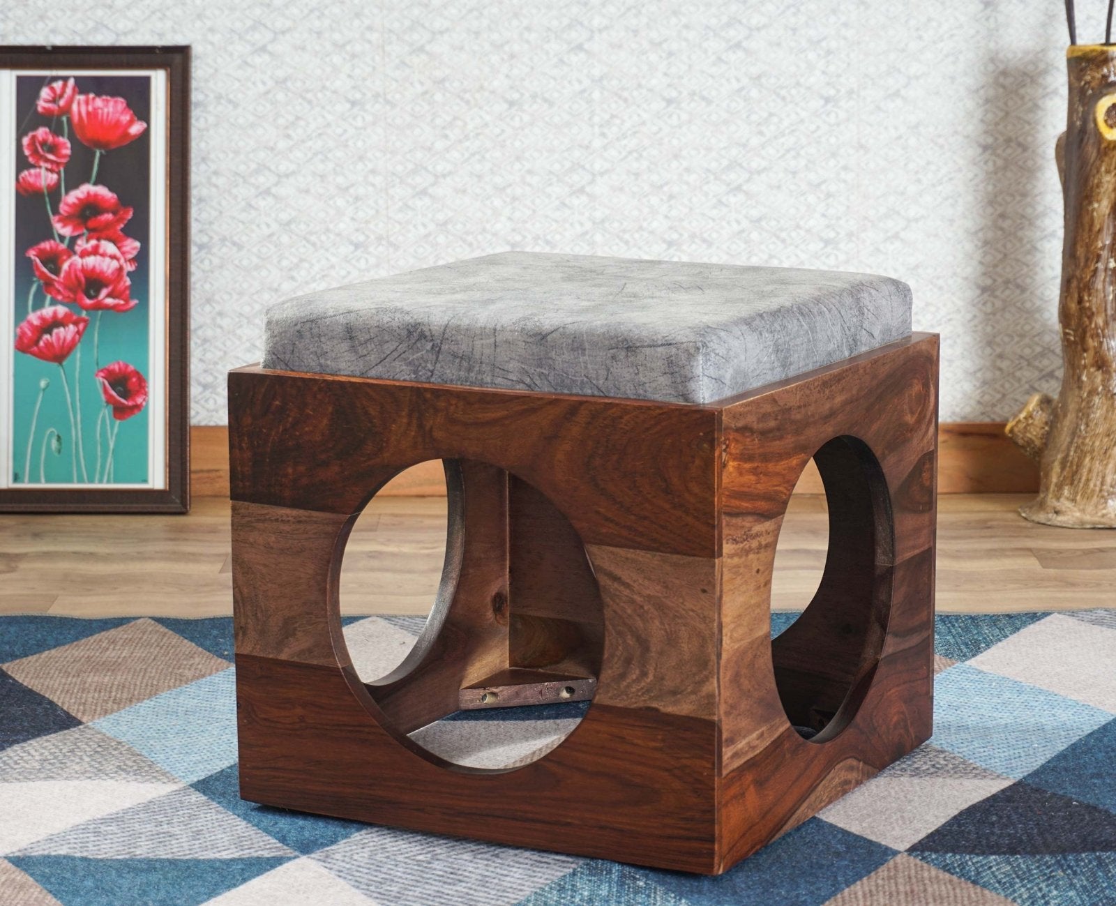 Furniture Stylish Stools Online Buy PureWood Cube Table Online For