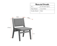 Nairobi Solid Acacia Wood Six Seater Dining Set-Premium Boucle Fabric - Teak Finish