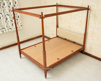 Nashville Solid Wood King Size Four Poster Bed Brown Finish