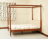 Nashville Solid Wood King Size Four Poster Bed Brown Finish