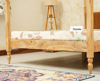 Nashville Solid Wood King Size Four Poster Bed Natural Finish