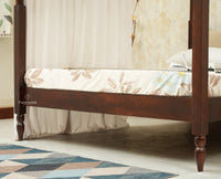 Nashville Solid Wood King Size Four Poster Bed Grey Finish