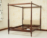 Nashville Solid Wood King Size Four Poster Bed Grey Finish