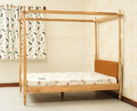 Nashville Solid Wood King Size Four Poster Bed Natural Finish