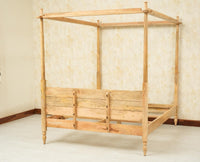 Nashville Solid Wood King Size Four Poster Bed Natural Finish