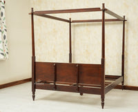 Nashville Solid Wood King Size Four Poster Bed Grey Finish