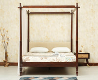 Nashville Solid Wood King Size Four Poster Bed Grey Finish