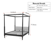 Nashville Solid Wood King Size Four Poster Bed Natural Finish