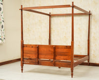 Nashville Solid Wood King Size Four Poster Bed Brown Finish