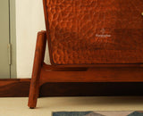 NewYork Wooden Rattan Cane Two Door Sideboard With Three Drawers - Brown Finish
