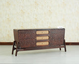 NewYork Wooden Rattan Cane Two Door Sideboard With Three Drawers - Grey Finish
