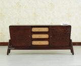 NewYork Wooden Rattan Cane Two Door Sideboard With Three Drawers - Grey Finish
