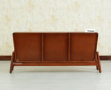 NewYork Wooden Rattan Cane Two Door Sideboard With Three Drawers - Brown Finish
