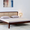 Norway Sheesham Wood Rattan Cane King Size Bed Furniselan - Maple-Finish
