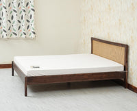 Norway Sheesham Wood Rattan Cane Queen Size Bed - King Size Bed - Furniselan - Grey Finish
