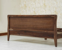 Norway Sheesham Wood Rattan Cane Queen Size Bed - King Size Bed - Furniselan - Grey Finish
