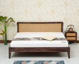 Norway Sheesham Wood Rattan Cane Queen Size Bed - King Size Bed - Furniselan - Grey Finish

