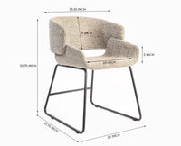 Optrion Wave Dining Chair – Modern Upholstered Dining Chair for Home & Café Textured Taupe
