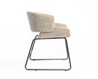 Optrion Wave Dining Chair – Modern Upholstered Dining Chair for Home & Café Textured Taupe