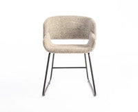 Optrion Wave Dining Chair – Modern Upholstered Dining Chair for Home & Café Textured Taupe