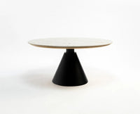 Orbica Travertine Top Coffee Table - Coffee Table - Furniselan - White-and-Black