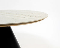 Orbica Travertine Top Coffee Table - Coffee Table - Furniselan - White-and-Black