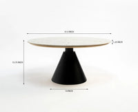Orbica Travertine Top Coffee Table - Coffee Table - Furniselan - White-and-Black
