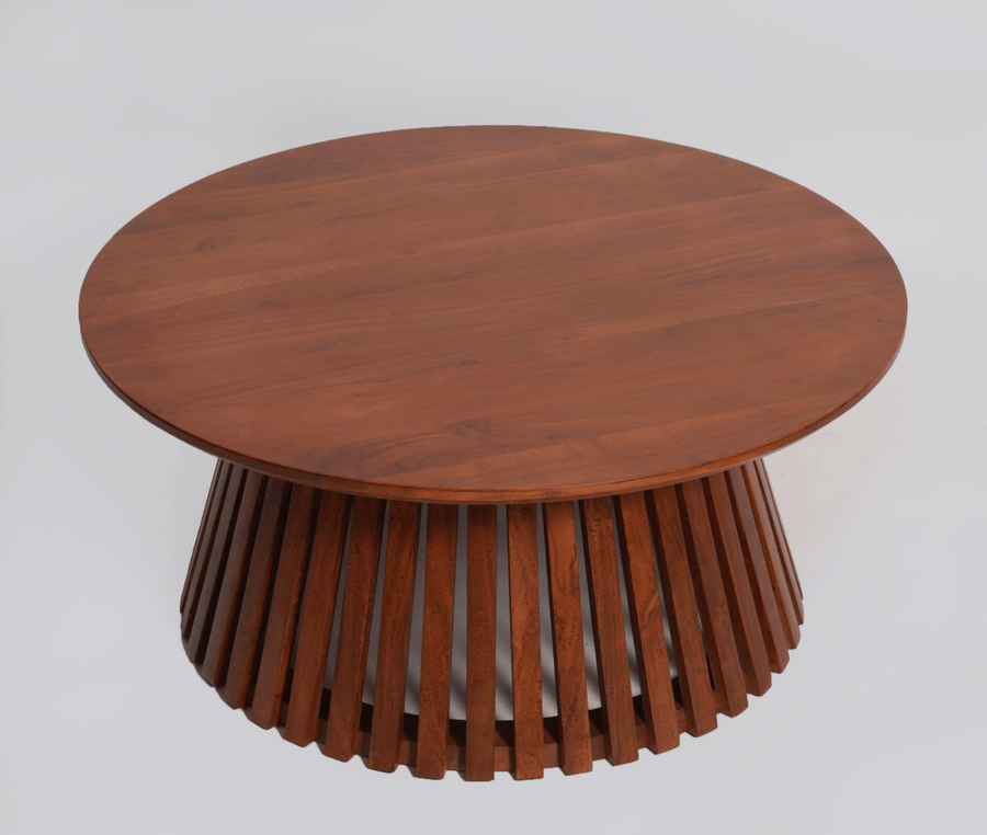 Orbit Solid Wood Round Coffee Table - Coffee Table - Furniselan - Maple-Finish