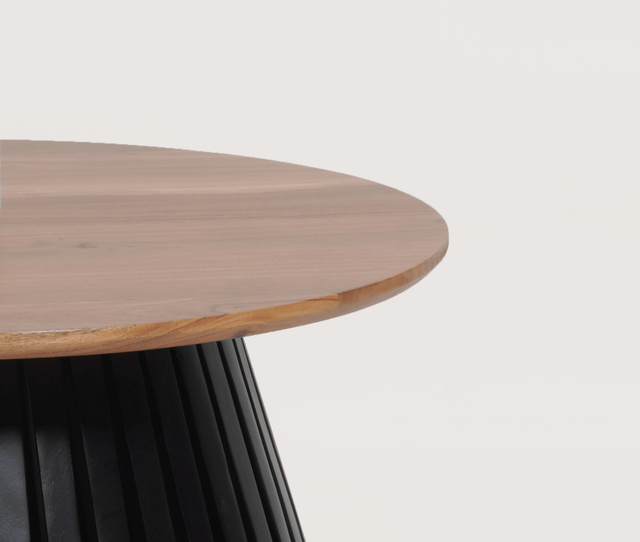Orbit Solid Wood Round Coffee Table - Coffee Table - Furniselan - Natural-Top