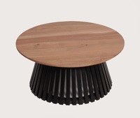 Orbit Solid Wood Round Coffee Table - Coffee Table - Furniselan - Natural-Top