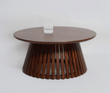Orbit Solid Wood Round Coffee Table - Coffee Table - Furniselan - Teak-Finish