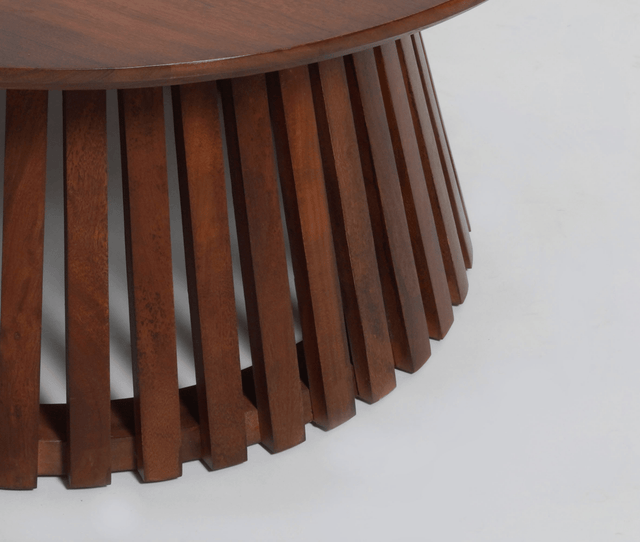 Orbit Solid Wood Round Coffee Table - Coffee Table - Furniselan - Teak-Finish