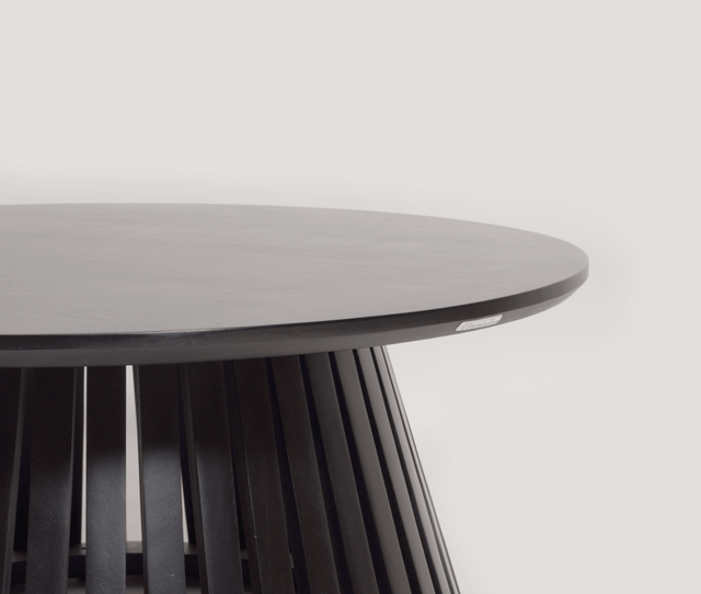 Orbit Solid Wood Round Coffee Table - Coffee Table - Furniselan - Black-Finish