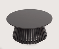 Orbit Solid Wood Round Coffee Table - Coffee Table - Furniselan - Black-Finish