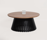 Orbit Solid Wood Round Coffee Table - Coffee Table - Furniselan - Natural-Top