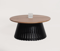 Orbit Solid Wood Round Coffee Table - Coffee Table - Furniselan - Natural-Top