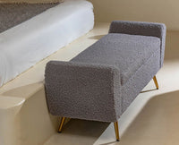 Paddington Polyester Storage Bench with Steel Legs Furniselan Grey
