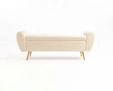 Paddington Polyester Storage Bench with Steel Legs Furniselan White