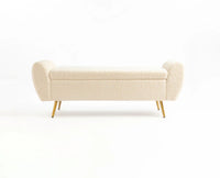 Paddington Polyester Storage Bench with Steel Legs Furniselan White