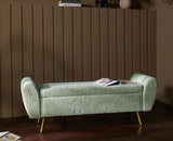 Paddington Polyester Storage Bench with Steel Legs Furniselan Green