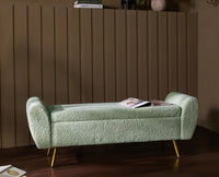 Paddington Polyester Storage Bench with Steel Legs Furniselan Green