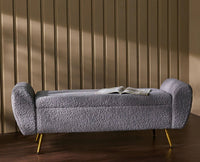Paddington Polyester Storage Bench with Steel Legs Furniselan Grey