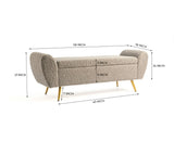 Paddington Polyester Storage Bench with Steel Legs Furniselan Grey
